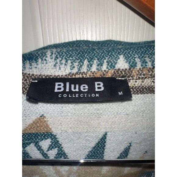 NWOT BlueโB Collection Tan, Brown & Blue Button Up Aztec Shacket Size Medium - Picture 10 of 14
